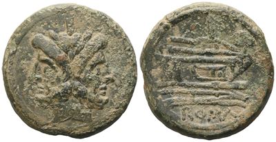 Anonymous, As, After 211 Bc; Æ (33,73 G; 34,1 MM; 9 H)