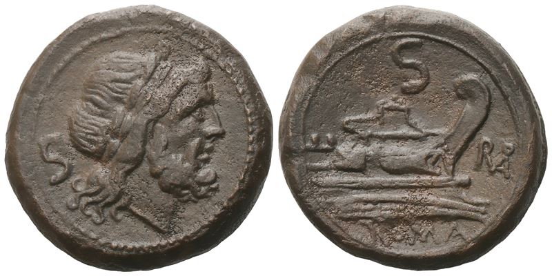 Anonymous, Semis, 211-210 BC; Æ (24,82 g; 28,4 mm; 12 h)
