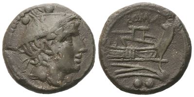 Anonymous, Sextans, After 211 Bc; Æ (6,66 G; 19,5 MM; 1 H)