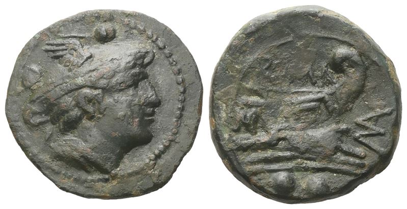 P. Manlius Vulso, Sextans, c. 210 BC; Æ (4,41 g; 18,3 mm; 3 h)