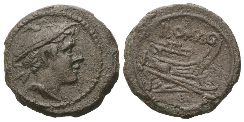 Anonymous, Semuncia, 217-215 BC; Æ (3,68 g; 18 mm; 11 h)
