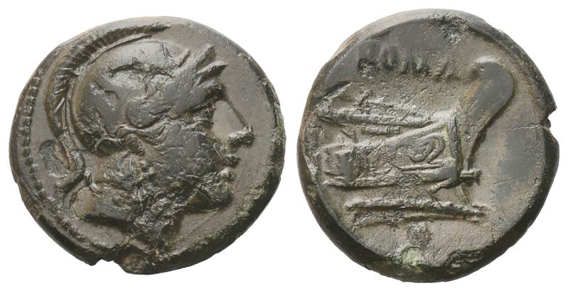 Anonymous, Quartuncia, c. 217-215 BC; Æ (2,48 g; 15 mm; 3 h)