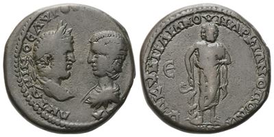 Caracalla With Julia Domna (198-217). Moesia Inferior, Marcianopolis. Æ Pentassarion.