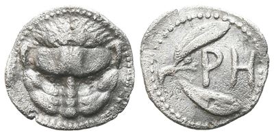 Bruttium, Rhegion, C. 415/0-387 Bc. Ar Litra (12 MM, 0.79 G).