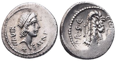 Q. Sicinius, C. Coponius, Denarius, 49 Bc; Ar (3,84 G; 19 MM; 5 H)