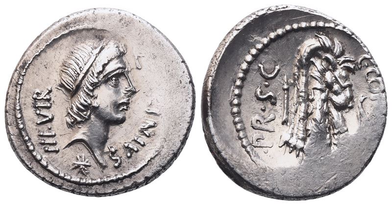 Q. Sicinius, C. Coponius, Denarius, 49 Bc; Ar (3,84 G; 19 MM; 5 H)