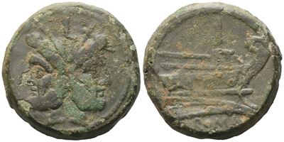Anonymous, As, After 211 Bc; Æ (38,77 G; 34,6 MM; 12 H)