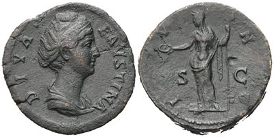 Diva Faustina i (died 141), Sestertius, Rome, 146-161; Æ (28,36 G; 32 MM; 5 H)