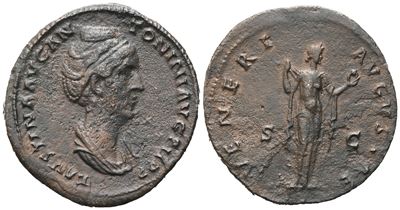 Faustina i (138-141), Sestertius, Rome, 138-140; Æ (25,34 G; 33,6 MM; 5 H)
