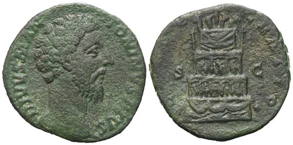 Divus Marcus Aurelius (died 180), Sestertius, Rome, after 180; Æ (23,40 g; 29 mm; 6 h)