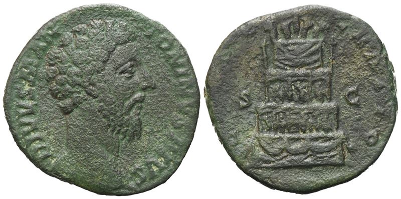Divus Marcus Aurelius (died 180), Sestertius, Rome, After 180; Æ (23,40 G; 29 MM; 6 H)