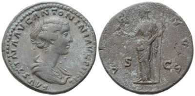 Faustina II Augusta (147-175), Sestertius, Rome, C. 150-152; Æ (23,52 G; 32,6 MM; 6 H)