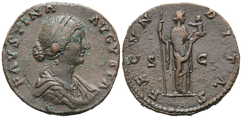 Faustina II Augusta (147-175), Sestertius, Rome, 161-175; Æ (24,11 G; 30,8 MM; 12 H)