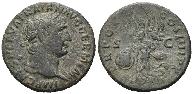Trajan (98-117), As, Rome, 100; Æ (10,63 G; 26,8 MM; 6 H)