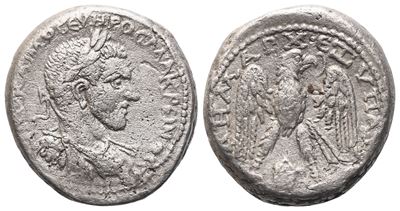 Macrinus (217-218). Mesopotamia, Edessa. Bi Tetradrachm