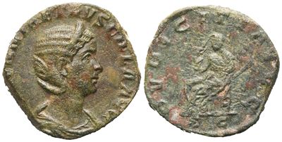 Herennia Etruscilla (249-251), Sestertius, Rome, 250; Æ (16,12 G; 26,4 MM; 12 H)