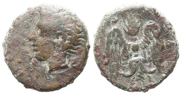 Sicily, Katane, c. 415-404 BC. Æ Onkia (14 mm, 1.77 g).  - Auction GREEK & ROMAN PROVINCIAL COINS AND NUMISMATIC LITERATURE Including a wide selection of Alexandrian Coins from the Dattari Collection - Bertolami Fine Art - Prague