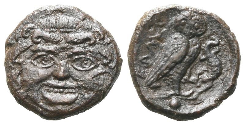 Sicily, Kamarina, C. 420-405 Bc. Æ Onkia (12 MM, 1.65 G).
