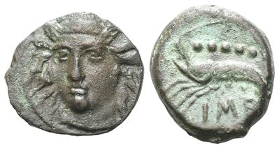 Sicily, Himera, C. 412-409 Bc. Æ Hemilitron Or Hexonkion (13 MM, 2.04 G).
