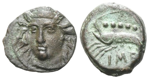 Sicily, Himera, c. 412-409 BC. Æ Hemilitron or Hexonkion (13 mm, 2.04 g).