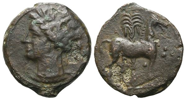 Carthage, c. 400-350 BC. Æ (16 mm, 3.59 g).  - Auction GREEK & ROMAN PROVINCIAL COINS AND NUMISMATIC LITERATURE Including a wide selection of Alexandrian Coins from the Dattari Collection - Bertolami Fine Art - Prague