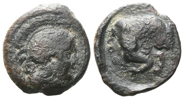 Southern Lucania, Thourioi, c. 435-410/405 BC. Æ (14 mm, 2.19 g).  - Auction GREEK & ROMAN PROVINCIAL COINS AND NUMISMATIC LITERATURE Including a wide selection of Alexandrian Coins from the Dattari Collection - Bertolami Fine Art - Prague