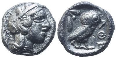 Attica, Athens, Drachm, 406-5 Bc; Ar (4,19 G; 14,7 MM; 2 H)