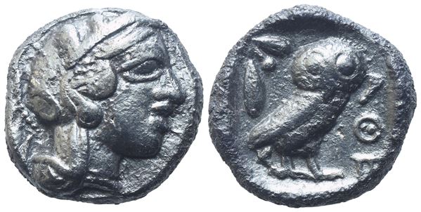 Attica, Athens, Drachm, 406-5 BC; AR (4,19 g; 14,7 mm; 2 h)