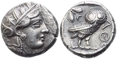 Attica, Athens, Tetradrachm, Early 4th Century Bc; Ar (17,10 G; 23,5 MM; 9 H)