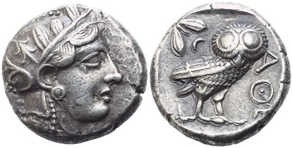Attica, Athens, Tetradrachm, early 4th century BC; AR (17,10 g; 23,5 mm; 9 h)