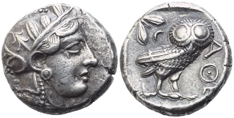 Attica, Athens, Tetradrachm, Early 4th Century Bc; Ar (17,10 G; 23,5 MM; 9 H)
