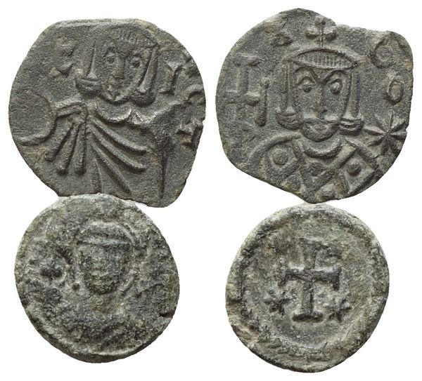 Lot of 2 Byzantine Æ coins to be catalogued. Lot sold as is, no returns.