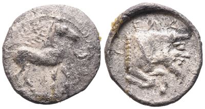 Sicily, Gela, Litra, C. 465-450 Bc; Ar (0,64 G; 11,2 MM; 12 H)