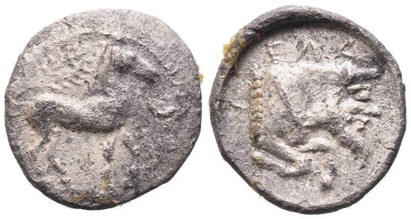 Sicily, Gela, Litra, C. 465-450 Bc; Ar (0,64 G; 11,2 MM; 12 H)