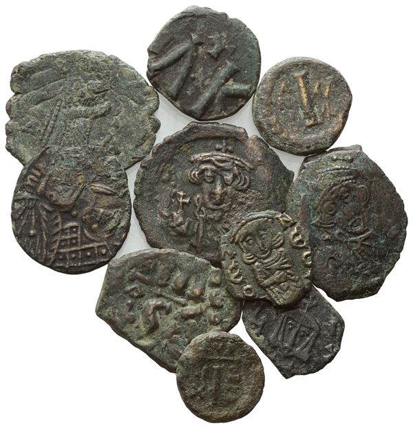 Lot of 10 Byzantine Æ coins to be catalogued. Lot sold as is, no returns.