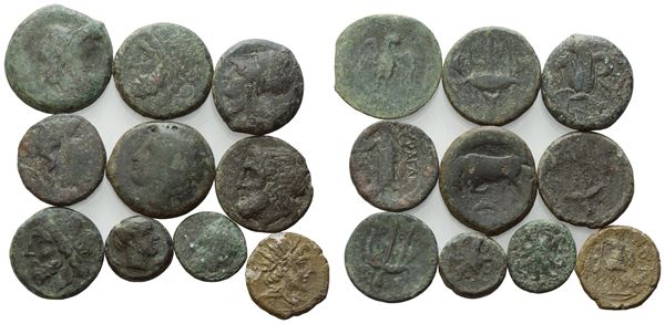 Lot of 10 Æ coins to be catalogued. Lot to be sold as is, no returns.