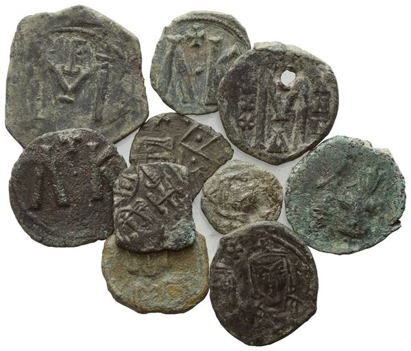 Lot of 10 Byzantine Æ coins to be catalogued. Lot sold as is. No returns.