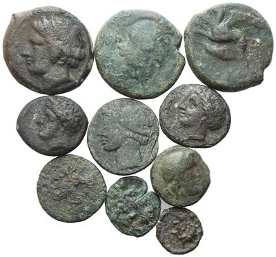 Lot Of 10 Æ Coins To Be Catalogued. Lot To Be Sold As Is. No Returns.