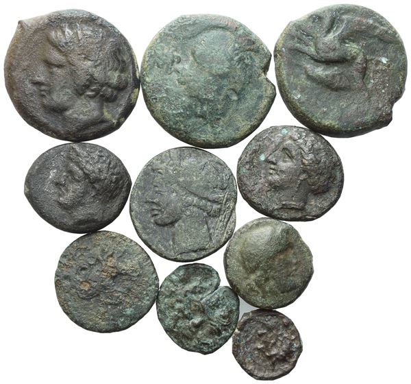Lot of 10 Æ coins to be catalogued. Lot to be sold as is. No returns.