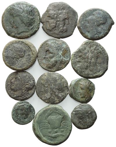 Lot Of 12 Æ Coins To Be Catalogued. Lot To Be Sold As Is, No Returns.