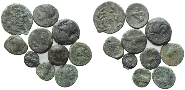  Lot of 10 Æ coins to be catalogued. Lot to be sold as is, no returns.