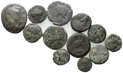 Lot Of 12 Æ Coins To Be Catalogued. Lot To Be Sold As Is, No Returns.