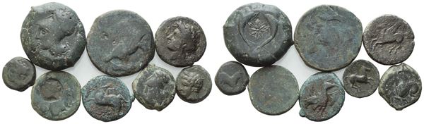  Lot of 8 Æ coins to be catalogued. Lot to be sold as is, no returns.