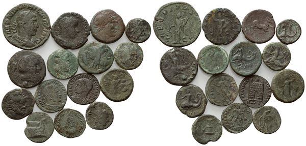  Lot of 15 Greek and Roman coins to be catalogued. Lot to be sold as is, no returns.