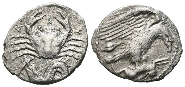 Sicily, Akragas, c. 420-410 BC. AR Hemidrachm (15 mm, 1.74 g).