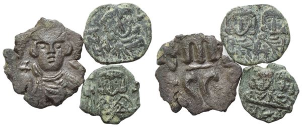 Lot of 3 Byzantine Æ coins. To be sold as is, no returns.