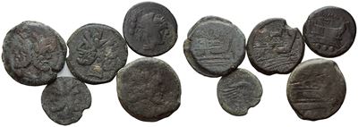 Lot Of 10 Roman Republican Æ Coins To Be Catalogued. Lot To Be Sold As Is, No Returns.