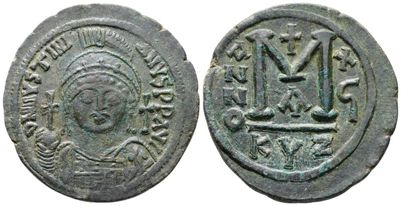 Justinian i (527-565). Æ 40 Nummi (38mm, 21.32g).