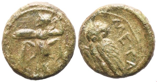 Lucania, Metapontion, Æ15, c. 225-200 BC; AR (2,53 g; 14 mm; 6 h)