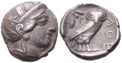 Attica, Athens, Tetradrachm, C. 454-404 Bc; Ar (17 G; 24,7 MM; 8 H)